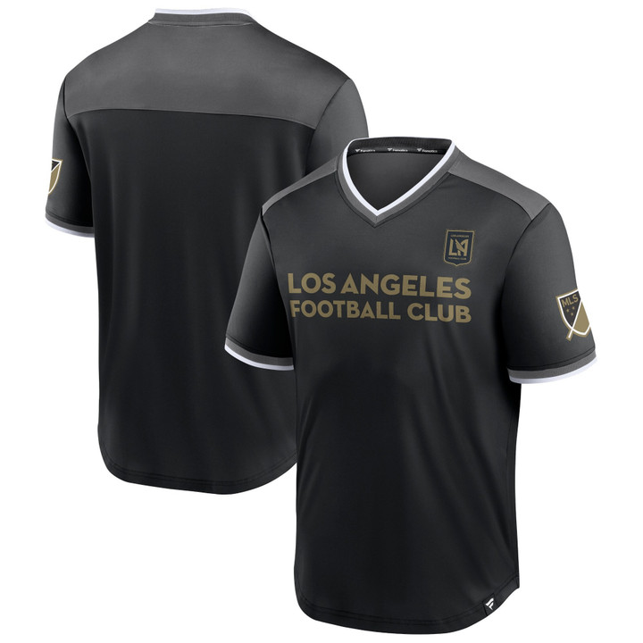 Men's Fanatics Branded Black LAFC Line Up Striker V-Neck T-Shirt