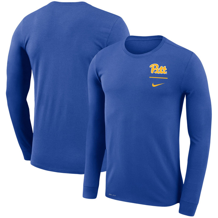 Men's Nike Royal Pitt Panthers Logo Stack Legend Performance Long Sleeve T-Shirt