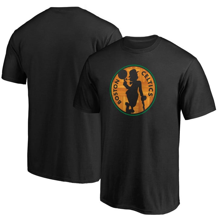 Men's Fanatics Branded Black Boston Celtics Hardwood Logo T-Shirt