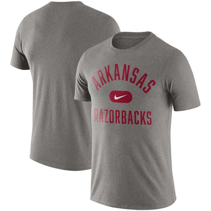Men's Nike Heathered Gray Arkansas Razorbacks Team Arch T-Shirt