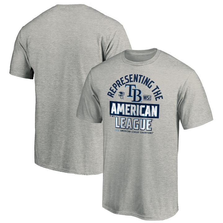 Men's Fanatics Branded Gray Tampa Bay Rays 2020 American League Champions Locker Room T-Shirt