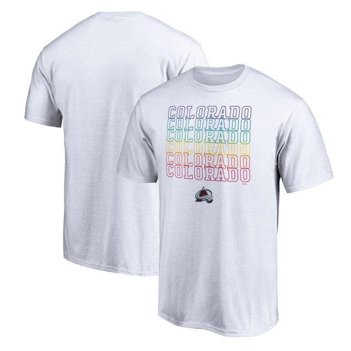 Men's Fanatics Branded White Colorado Avalanche City Pride T-Shirt