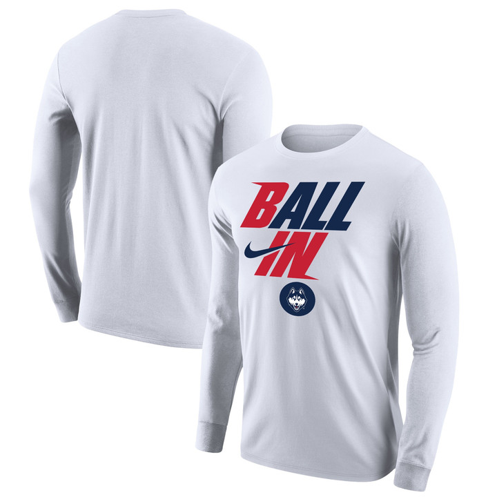 Men's Nike White UConn Huskies Legend Bench Long Sleeve T-Shirt