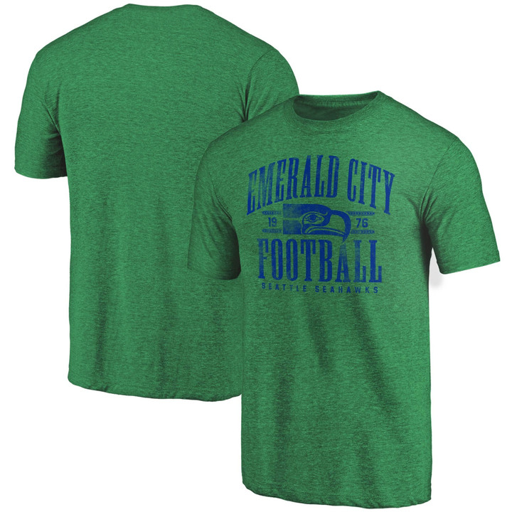 Men's Fanatics Branded Heathered Green Seattle Seahawks Hometown Tri-Blend T-Shirt