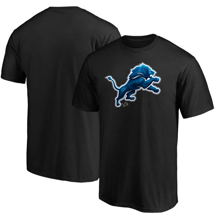 Men's Fanatics Branded Black Detroit Lions Midnight Mascot Team Logo T-Shirt