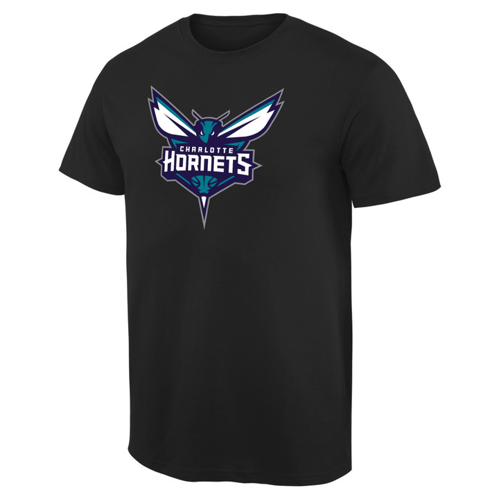 Men's Fanatics Branded Black Charlotte Hornets Primary Logo T-Shirt