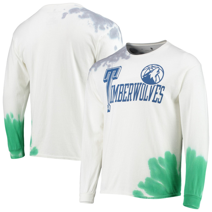Men's Junk Food White Minnesota Timberwolves Tie-Dye Long Sleeve T-Shirt