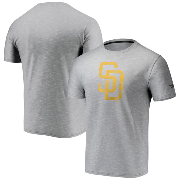 Men's Fanatics Branded Gray San Diego Padres Team Logo Space-Dye T-Shirt