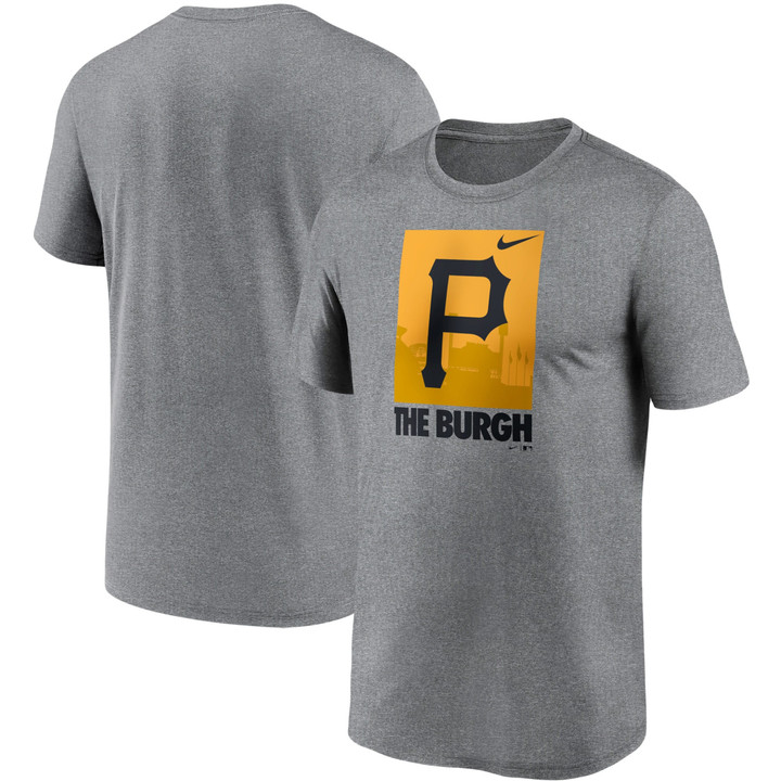 Men's Nike Heathered Gray Pittsburgh Pirates Local Logo Legend T-Shirt