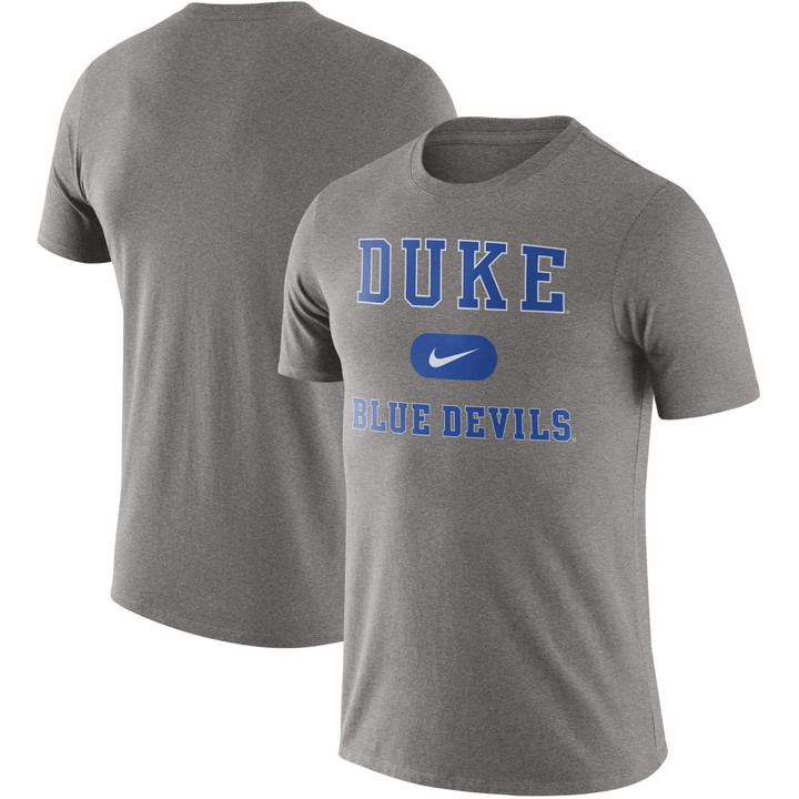 Men's Nike Heathered Gray Duke Blue Devils Team Arch T-Shirt