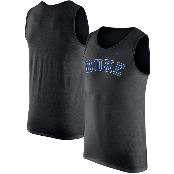 Men's Nike Black Duke Blue Devils Vintage Logo Performance Tank Top