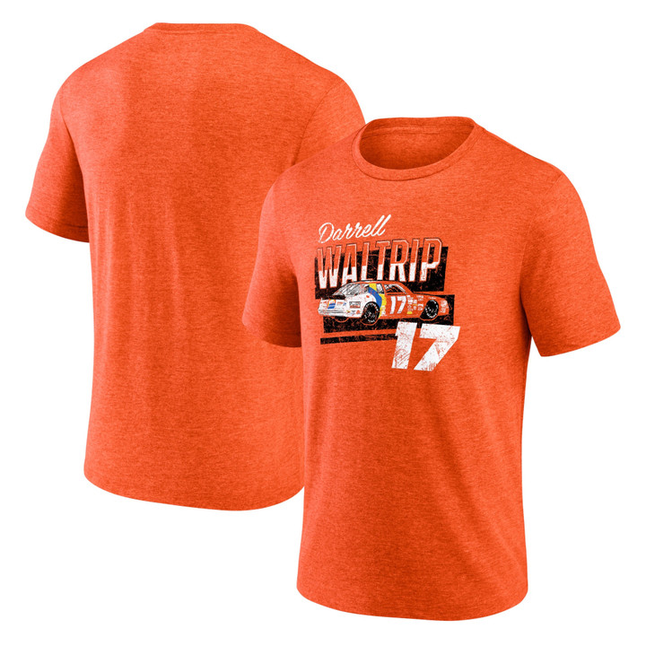 Men's Fanatics Branded Orange Darrell Waltrip Retired Driver Tri-Blend T-Shirt