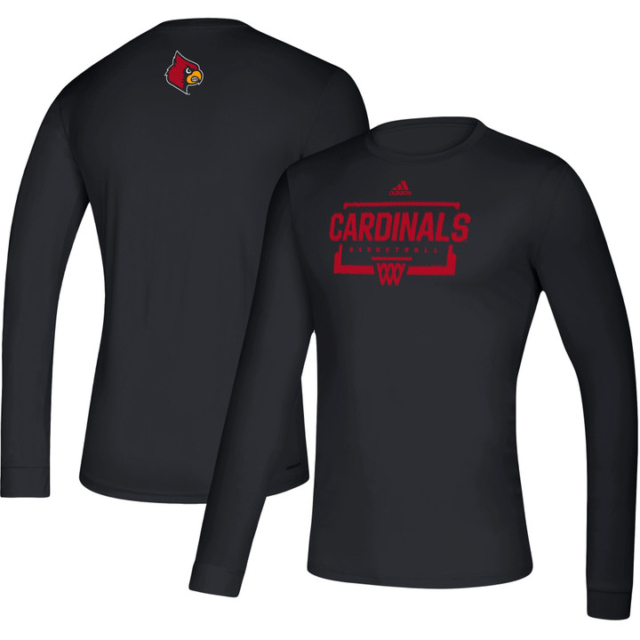 Men's adidas Black Louisville Cardinals Fastboard Creator Long Sleeve T-Shirt