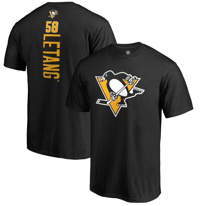 Men's Fanatics Branded Kris Letang Black Pittsburgh Penguins Backer T-Shirt