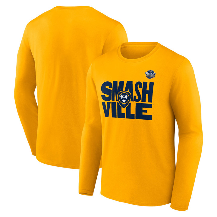 Men's Fanatics Branded Gold Nashville Predators 2022 NHL Stadium Series Primary Logo Long Sleeve T-Shirt