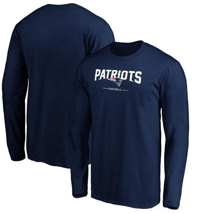 Men's Fanatics Branded Navy New England Patriots Team Lockup Long Sleeve T-Shirt