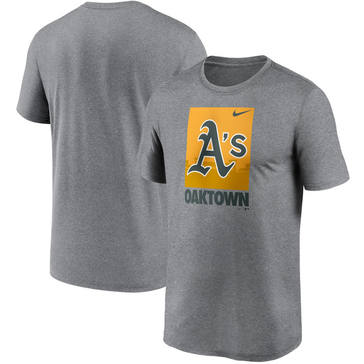 Men's Nike Heathered Gray Oakland Athletics Local Logo Legend T-Shirt