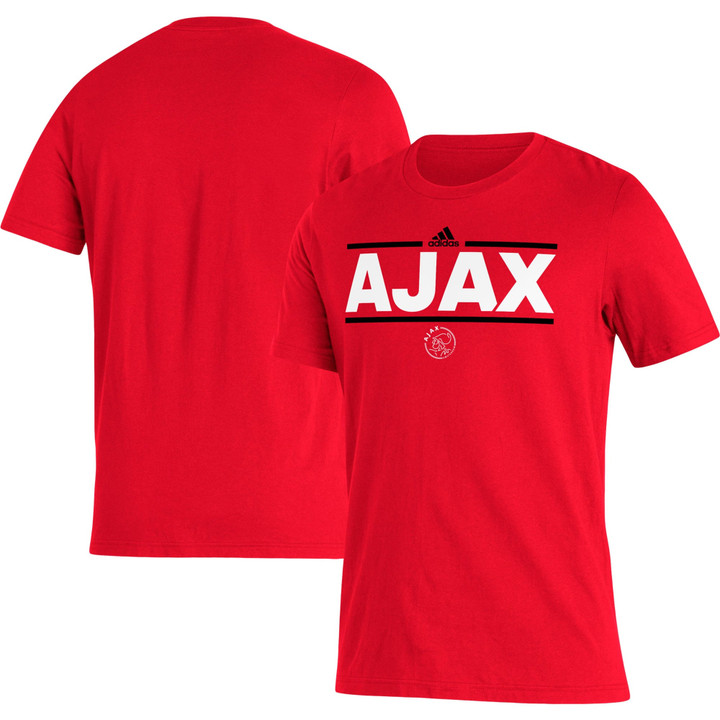 Men's adidas Red Ajax Lockup T-Shirt