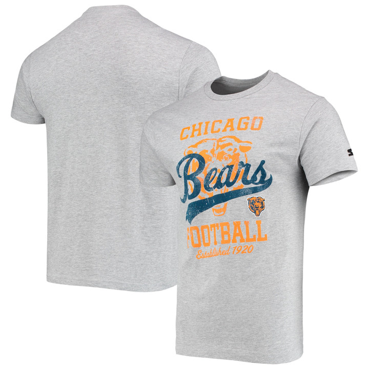 Men's Starter Heathered Gray Chicago Bears Blitz Throwback T-Shirt