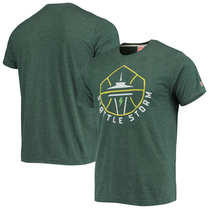 Women's Homage Green Seattle Storm Tri-Blend Logo T-Shirt