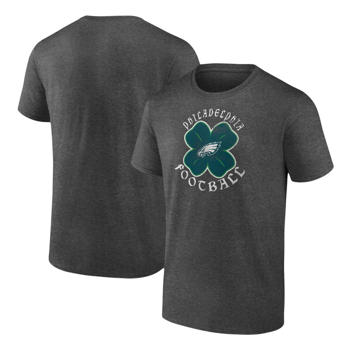 Men's Fanatics Branded Gray Philadelphia Eagles Celtic Clover T-Shirt