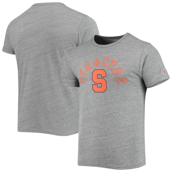 Men's League Collegiate Wear Heathered Gray Syracuse Orange Tide Seal Nuevo Victory Falls Tri-Blend T-Shirt