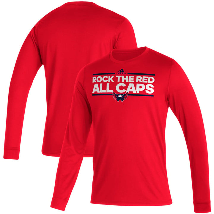 Men's adidas Red Washington Capitals Dassler AEROREADY Creator Long Sleeve T-Shirt