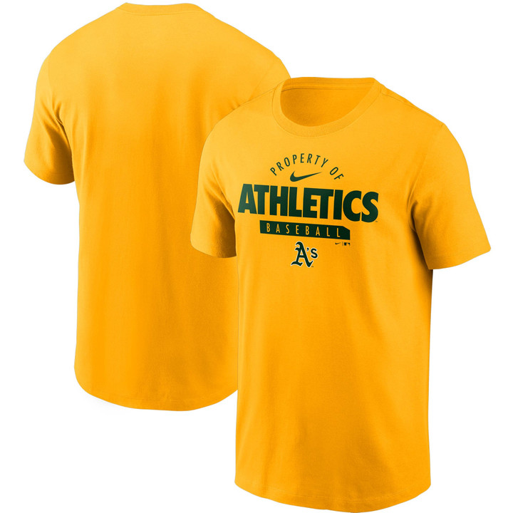 Men's Nike Gold Oakland Athletics Primetime Property Of Practice T-Shirt