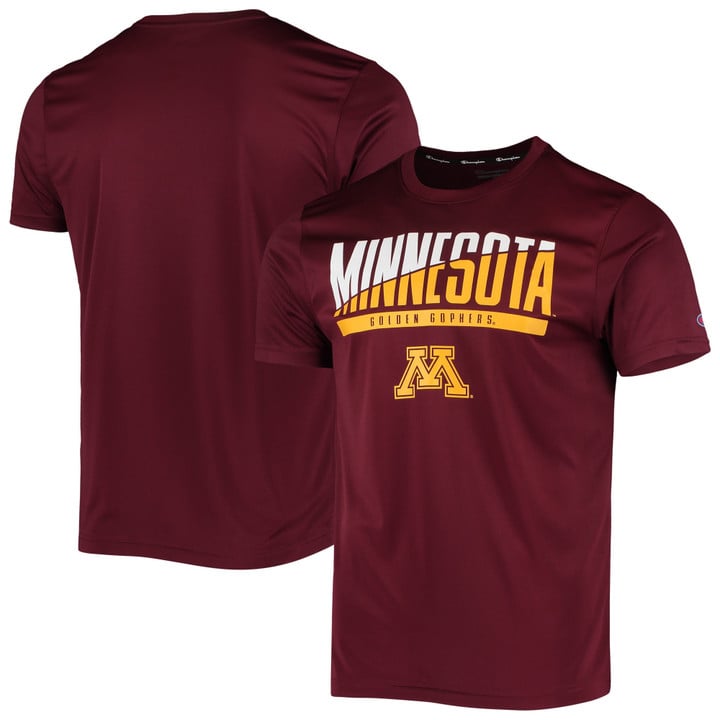 Men's Champion Maroon Minnesota Golden Gophers Wordmark Slash T-Shirt
