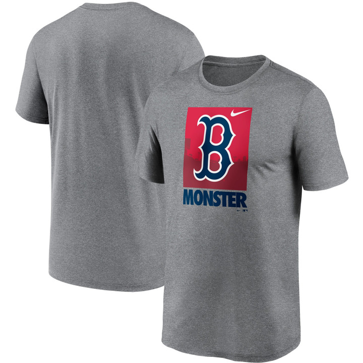 Men's Nike Heathered Gray Boston Red Sox Local Logo Legend T-Shirt