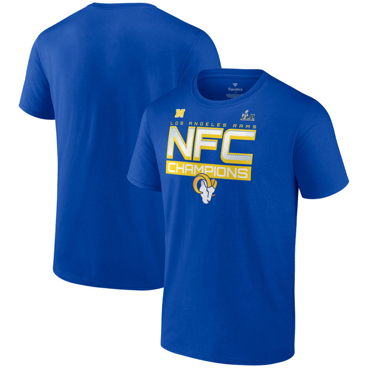 Men's Fanatics Branded Royal Los Angeles Rams 2021 NFC Champions Big & Tall Iconic Slant T-Shirt