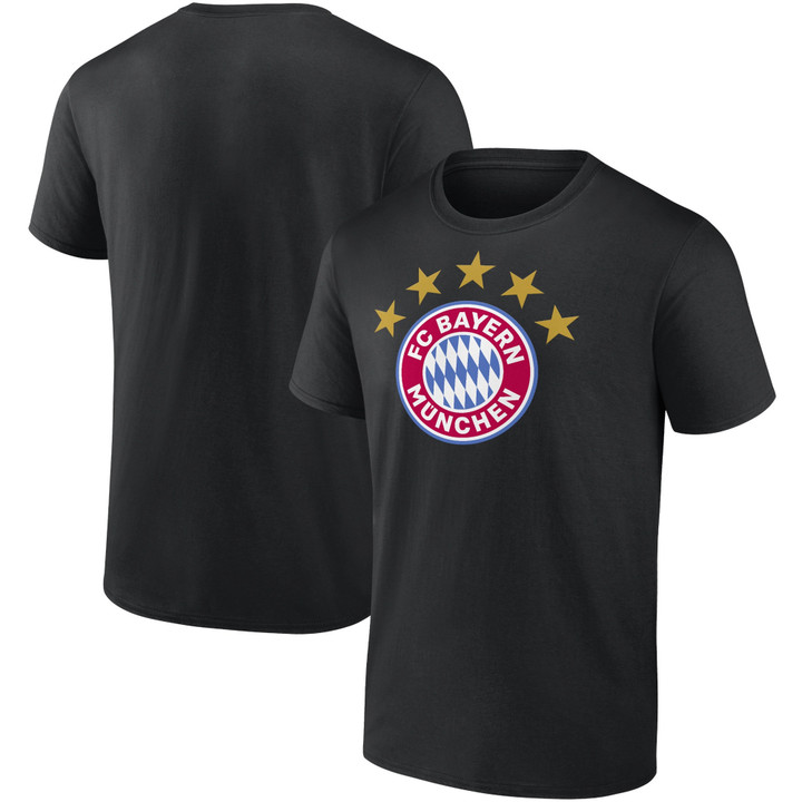 Men's Fanatics Branded Black Bayern Munich 5-Star Crest T-Shirt