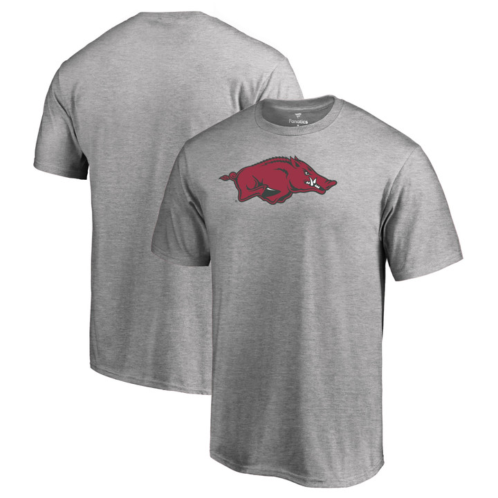 Men's Fanatics Branded Ash Arkansas Razorbacks Primary Team Logo T-Shirt