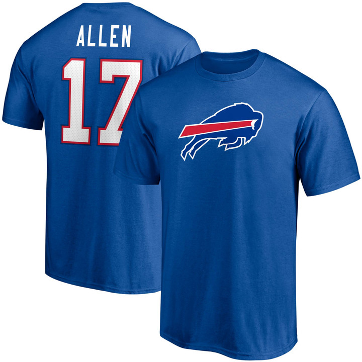Men's Fanatics Branded Josh Allen Royal Buffalo Bills Player Icon Name & Number T-Shirt