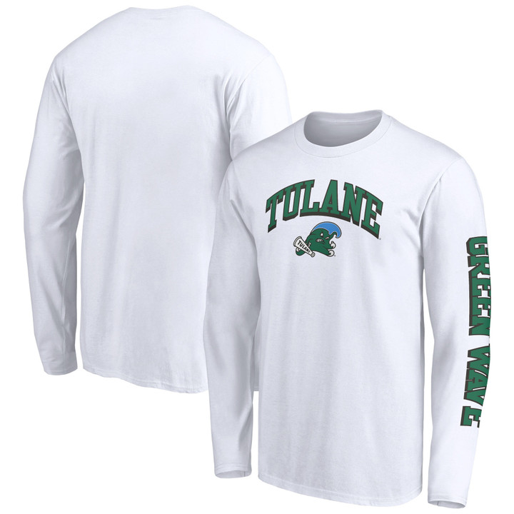 Men's Fanatics Branded White Tulane Green Wave Broken Rules Long Sleeve T-Shirt