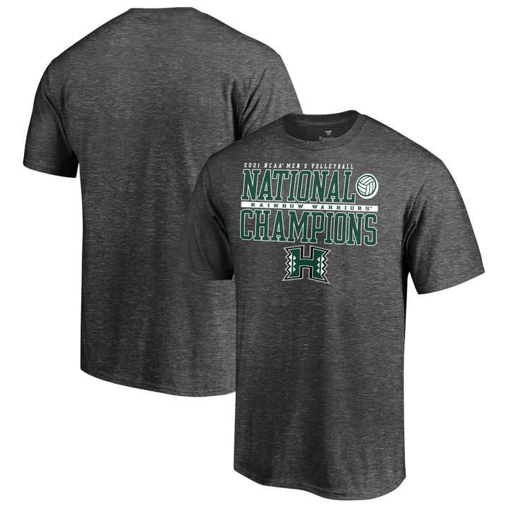 Men's Fanatics Branded Charcoal Hawaii Warriors 2021 NCAA Men's Volleyball National Champions T-Shirt