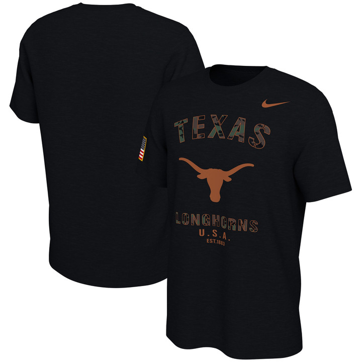 Men's Nike Black Texas Longhorns Veterans Day T-Shirt