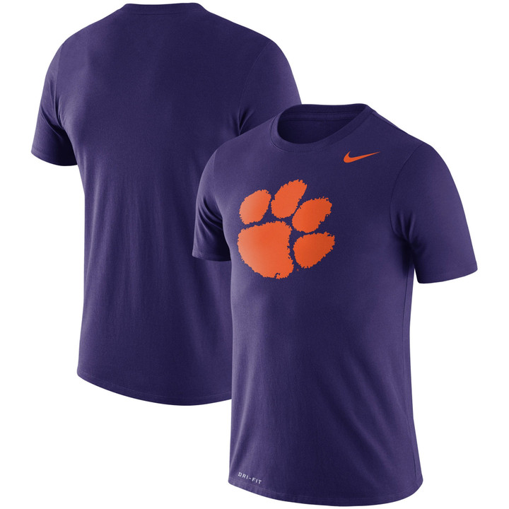 Men's Nike Purple Clemson Tigers Legend Logo Performance T-Shirt