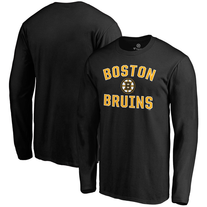 Men's Fanatics Branded Black Boston Bruins Team Victory Arch Long Sleeve T-Shirt