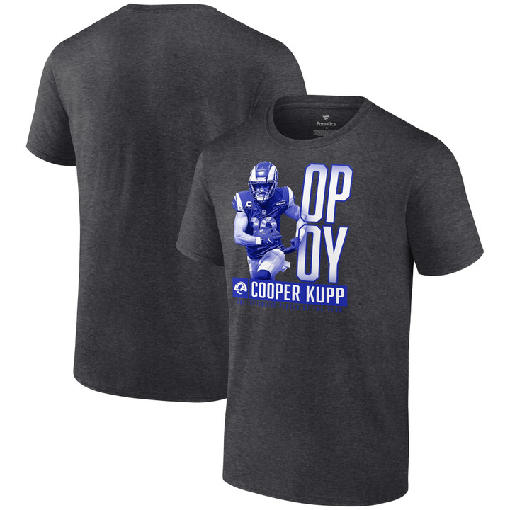 Men's Fanatics Branded Cooper Kupp Charcoal Los Angeles Rams 2021 NFL Offensive Player of the Year T-Shirt