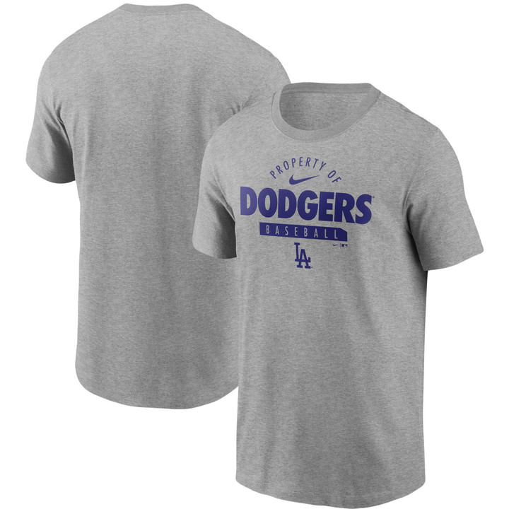 Men's Nike Heathered Gray Los Angeles Dodgers Primetime Property Of Practice T-Shirt