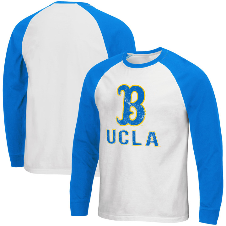 Men's Colosseum White UCLA Bruins Mystery Raglan Long Sleeve T-Shirt