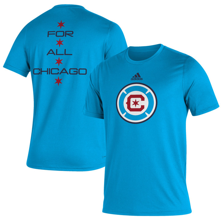 Men's adidas Light Blue Chicago Fire For All Chicago T-Shirt