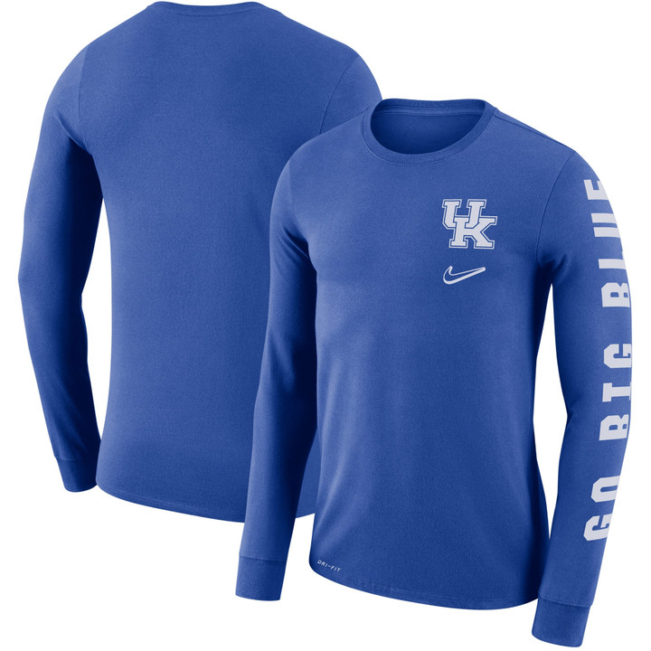 Men's Nike Royal Kentucky Wildcats Local Mantra Performance Long Sleeve T-Shirt