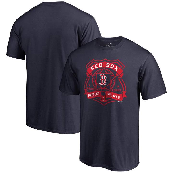 Men's Navy Boston Red Sox Police Badge T-Shirt
