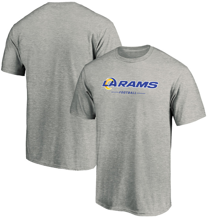 Men's Fanatics Branded Heathered Gray Los Angeles Rams Team Lockup T-Shirt