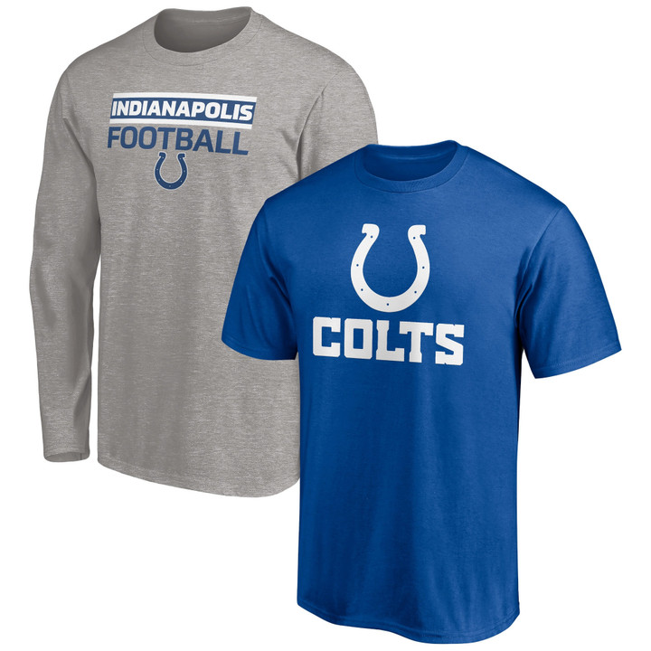 Men's Fanatics Branded Royal/Heathered Gray Indianapolis Colts T-Shirt Combo Set