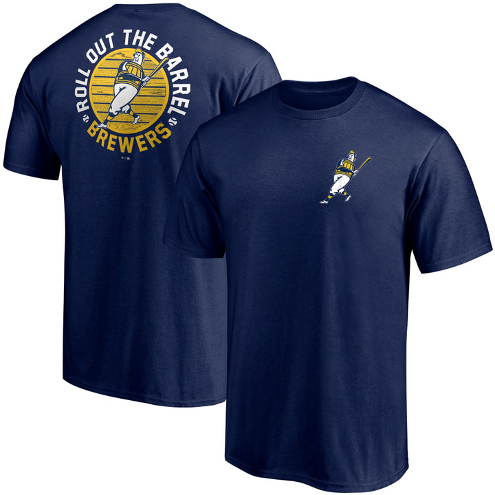 Men's Fanatics Branded Navy Milwaukee Brewers Roll Out The Barrel Hometown T-Shirt