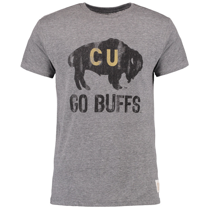 Men's Original Retro Brand Heathered Gray Colorado Buffaloes Go Buffs Vintage Tri-Blend T-Shirt