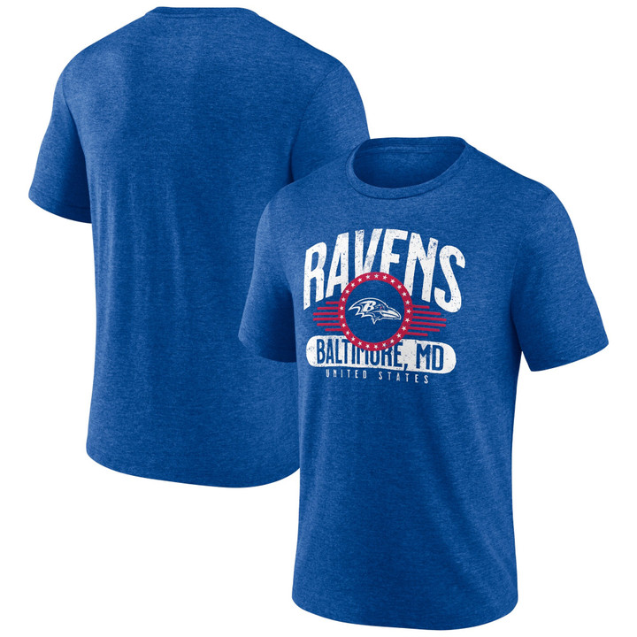Men's Fanatics Branded Royal Baltimore Ravens Badge of Honor Tri-Blend T-Shirt